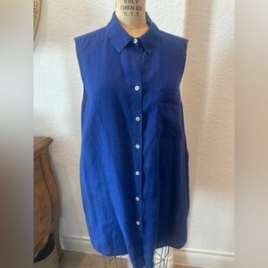 Chico's Vibrant Dark Blue/Purple Linen Tunic